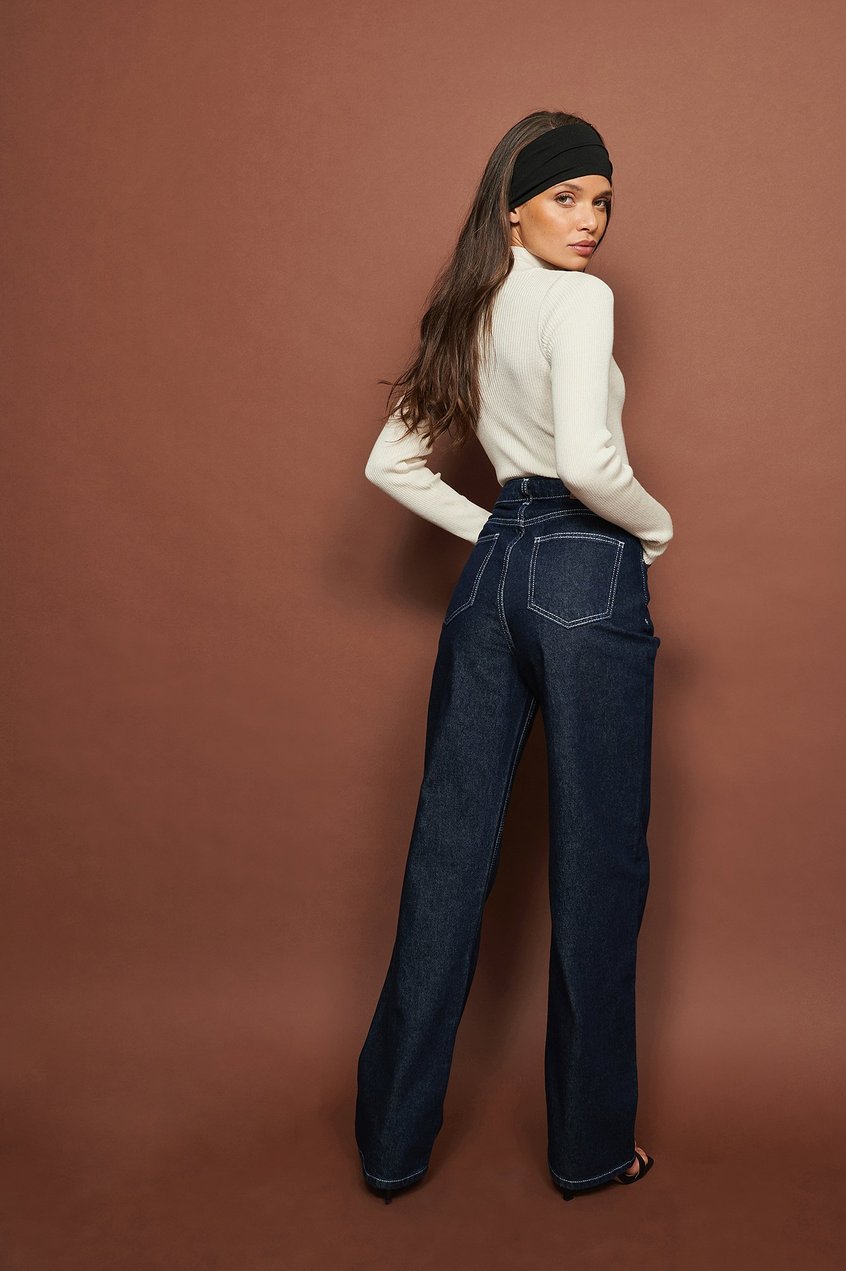 Jeans Reborn Collection | Organische Denim-Jeans mit weiten Beinen und hoher Taille - JV54415