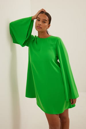 Green Wide Mini Dress
