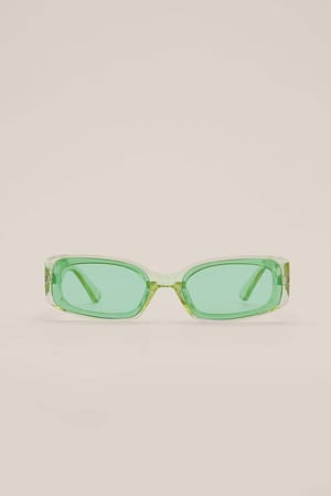 Green Wide Retro Sunglasses