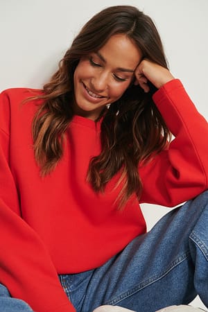 Red Wide Sleeved Sweater