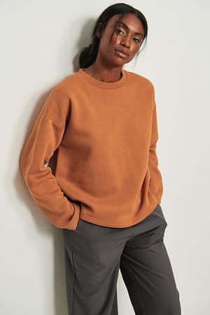 Orange Rust Organisk genser med vide ermer