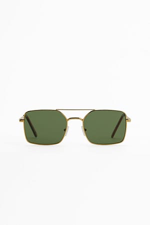 Green Recycelte Wide Wire Frame Sonnenbrille