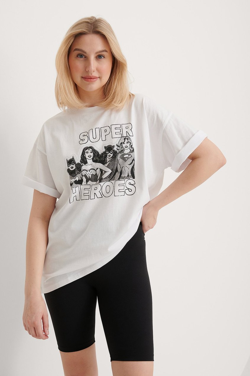 Lizenzierte Produkte T-Shirts | Organisches Wonder Woman Oversize-T-Shirt Weiß - RL29482