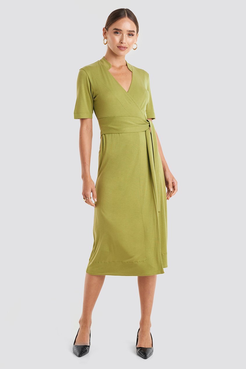 Kleider Wickelkleider | Wrap Jersey Midi Dress - XW87177