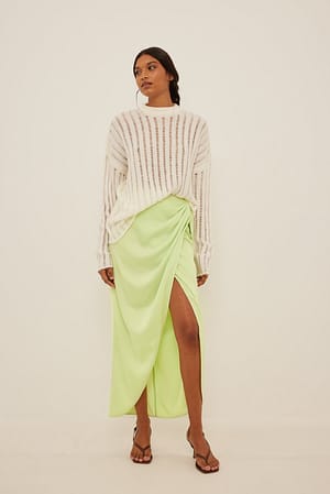 Light Green Wrap Maxi Skirt