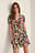 Sukienka mini z kopertowym designem i falbanami