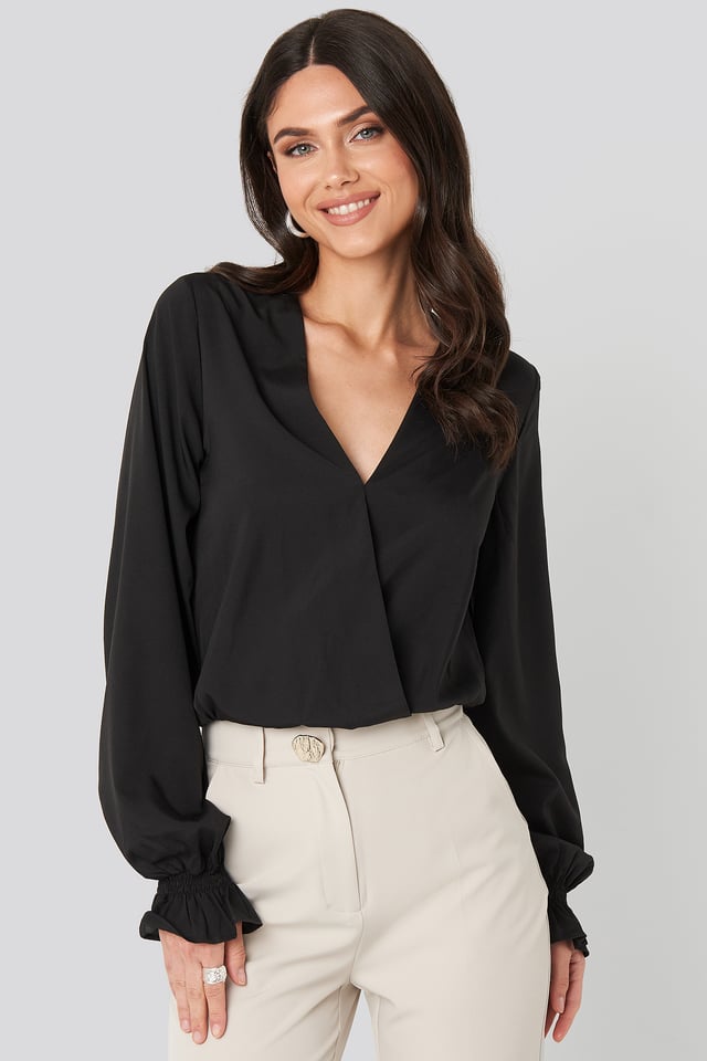 Wrap Over Blouse Black