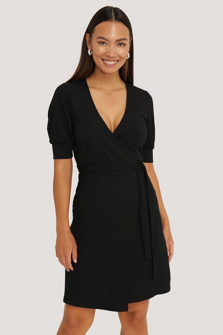 Vestidos Vestidos cruzados | Wrap Puff Sleeve Dress - IS33088