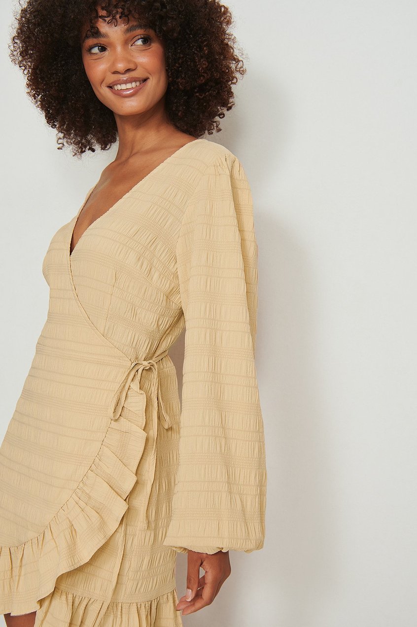Robes Robes à manches bouffantes | Robe mini portefeuille structurée - ZC85820