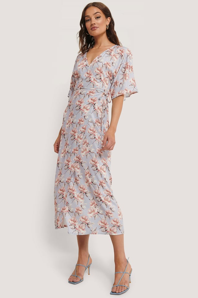 Kietaisumekko Light Blue Flower