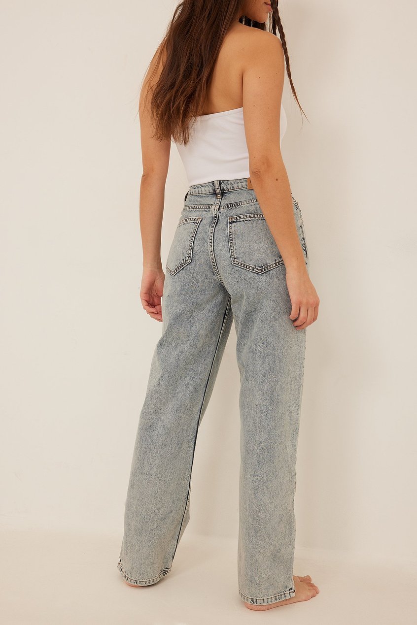 Jeans High Waisted Jeans | Organische Jeans mit Reißverschluss-/Schlitzdetail - YP94764