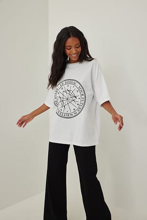 White Horoskooppi-t-paita