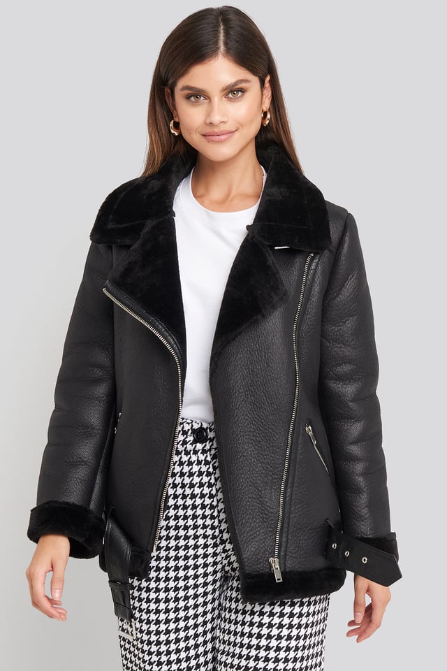 Bonded Aviator Jacket Black