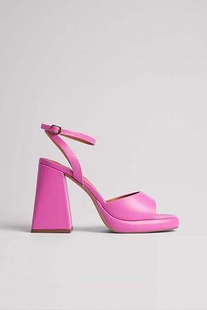 Pink Kraftige plateausko med høj hæl