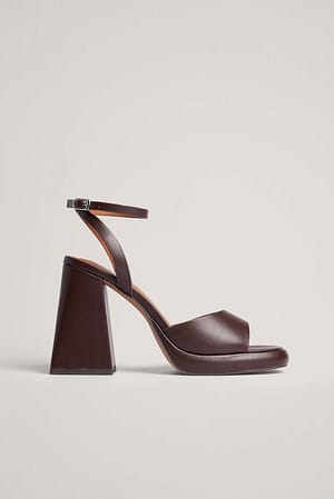 Chocolate Zapatos de plataforma con tacón ancho