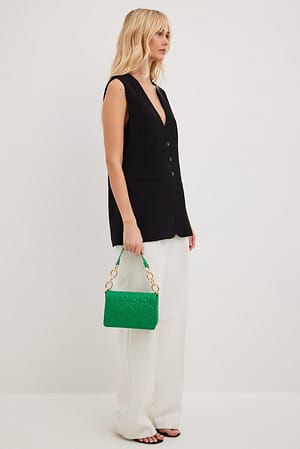 Strong Green Mini Quilted Chunky Chain Bag
