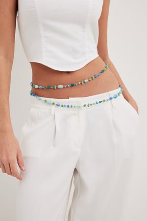 Green/Blue Stone Detailed Belly Chain