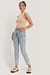 Schmale Stone-Washed-Jeans mit hoher Taille