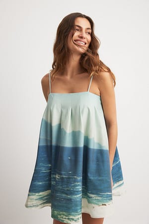 Ocean Sukienka mini z nadrukiem oceanu