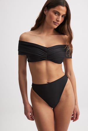 Black Off-Shoulder Bikini Top
