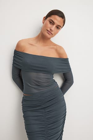 Z Supply Whimsy Off Shoulder Mesh Top