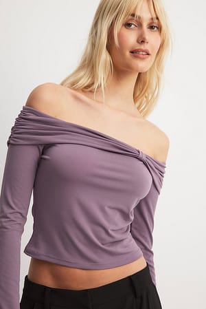 Lilac Schulterfreies Top