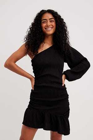 Black Mini-jurk met één schouder