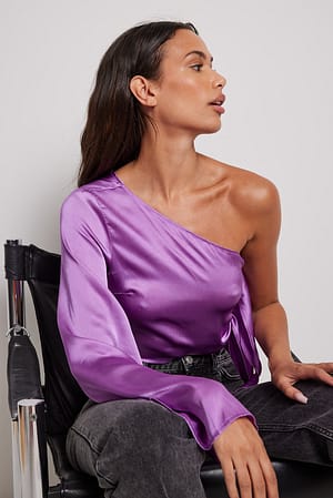 Purple Bluse med en arm