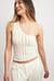 One Shoulder Wavy Stripe Knitted Top