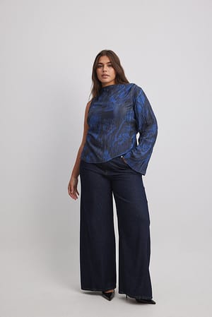 Blue Print Asymmetrisk bluse med et ærme