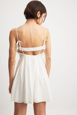 White Open Back Strap Mini Dress
