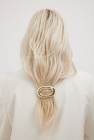 Gold Oval Chunky Hair Clip