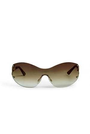 Brown Randlose ovale Sonnenbrille