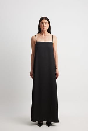 Black Maxi-jurk met dunne bandjes