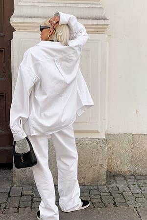 White Camicia oversize in denim