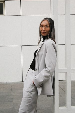 Grey Taillierter Blazer mit Oversized-Passform