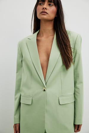 Green Oversized-fit getailleerde blazer