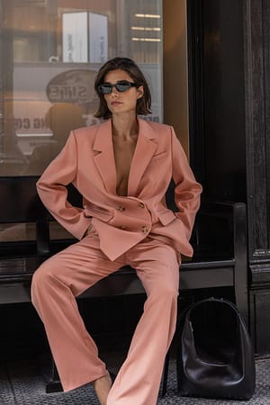 Apricot Oversized Double Breasted Blazer