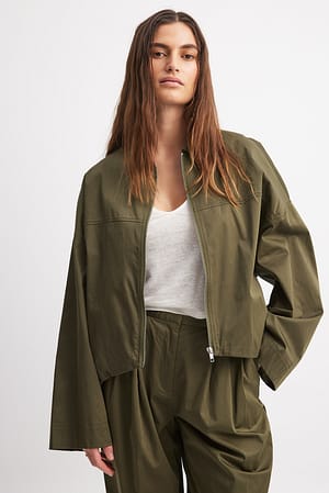 Ivy Green Oversized jas met trekkoorddetail