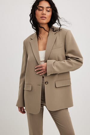 Taupe Oversized-fit Blazer