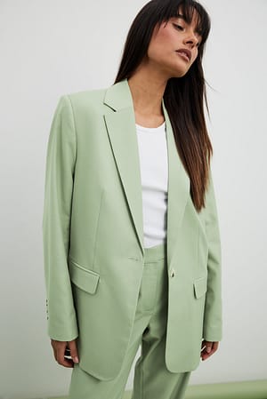 Oversized-fit Tailored Blazer Green | NA-KD