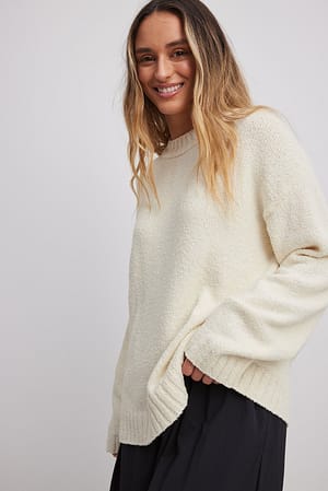 Offwhite Luźny sweter