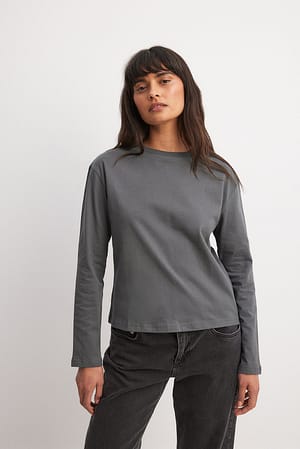 Dark Grey Oversized Long Sleeved Top