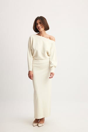 Offwhite Oversized Midi Knitted Dress