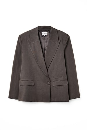Oversized Padded Blazer Jacket Grey | NA-KD