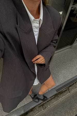 Grey Vattert oversized blazerjakke