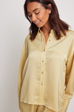 Yellow Oversized Satin Shirt