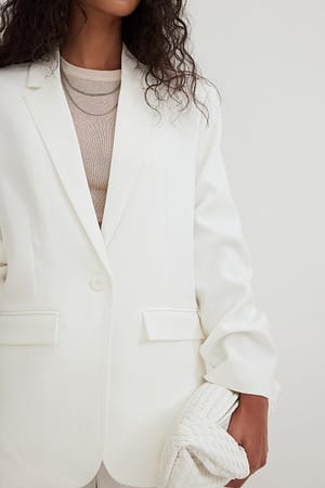White Oversized rechte blazer