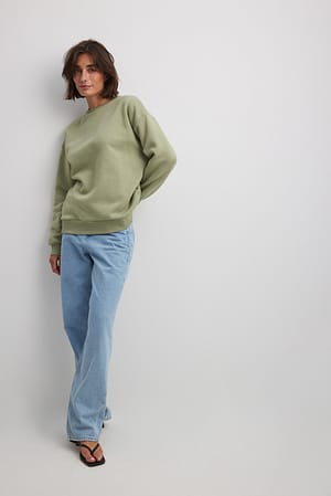 Oversized Sweatshirt Green | NA-KD