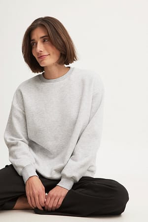 Light Grey Melange Sweatshirt Orgância Oversize